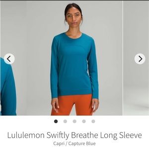 Lululemon Swiftly Breathe Size 8 in Capri Blue